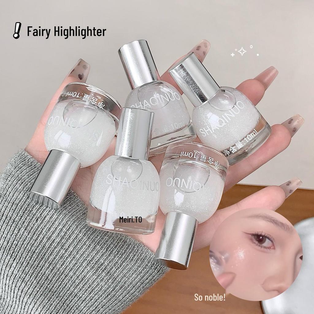 Жидкий хайлайтер SHAQINUO с шиммером: Тонкое мерцание страз для деликатного, объемного сияния лица. Подходит для ежедневного макияжа.