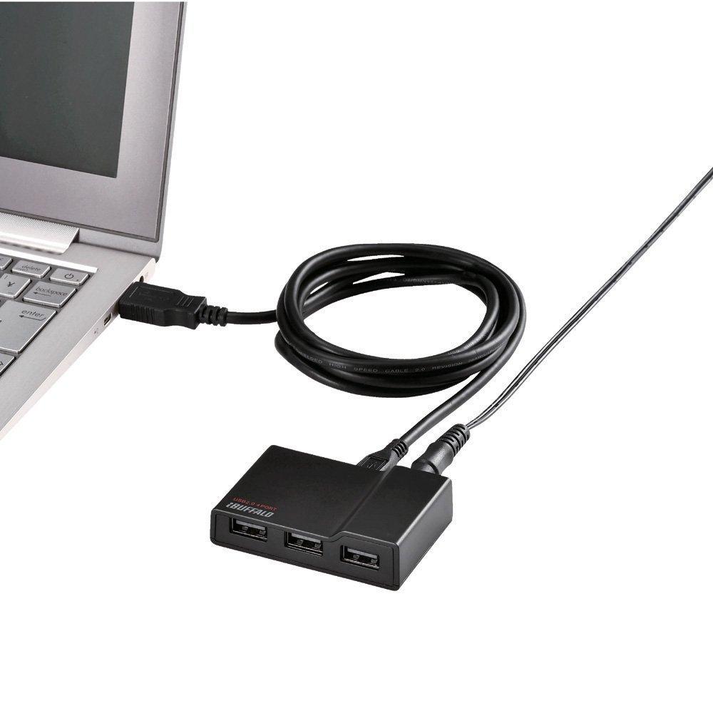 Buffalo BUFFALO совместимый белый BSH4A11WH 4-портовый хаб с самопитанием для ПК/ТВ,