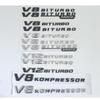 Боковые буквы Fender V8 V12 BITURBO KOMPRESSOR TURBO эмблемы значки для наклейки на автомобиль