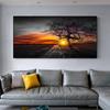 Современный Восход Закат Пейзаж Холст Картины Солнечное Дерево Настенные Картины Тайный Цвет Стены Искусства для Гостиной Настенный Декор Куадрос Без Рамки