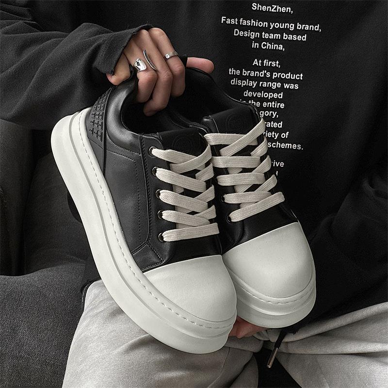 Повседневная обувь с большой головой, новая мужская нишевая обувь на доске, универсальная классическая низкая, на толстой подошве, увеличивающая рост, обувь для доски 66027-K