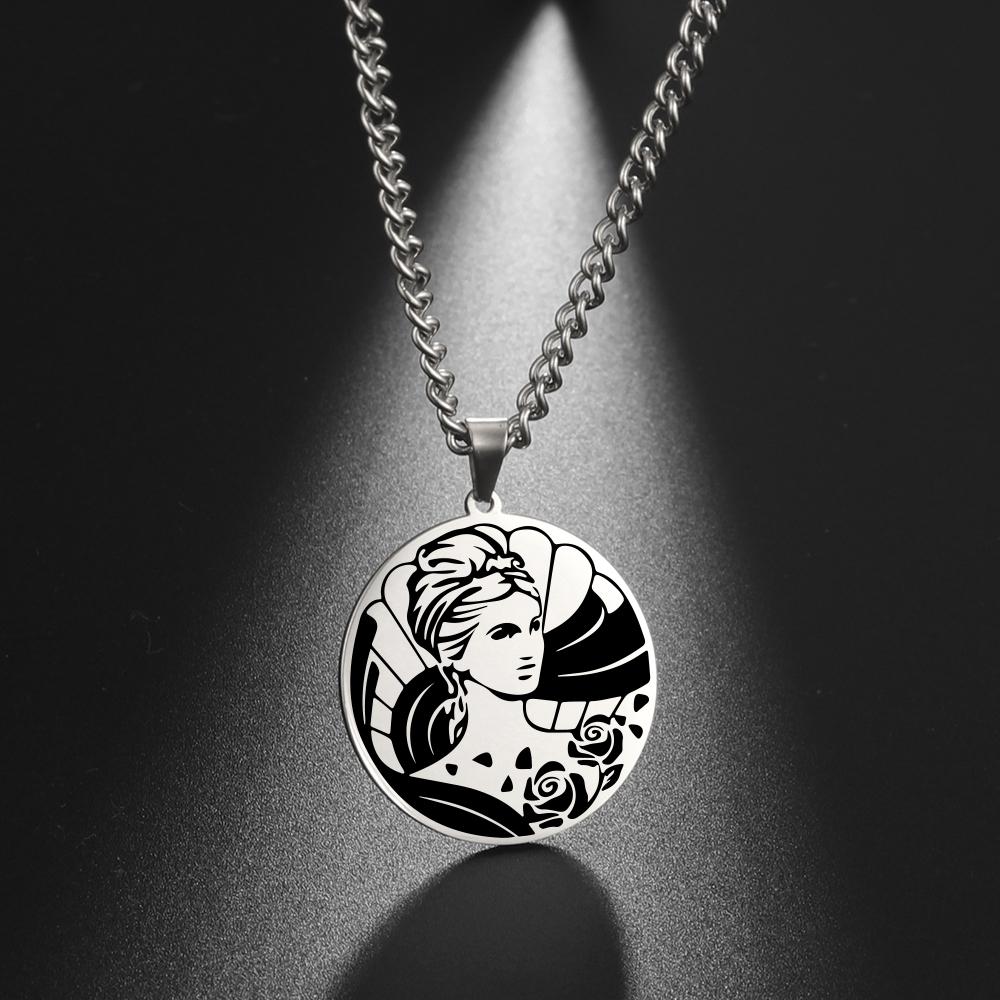 Lemegeton Greek mythical amulet pendant necklace stainless steel retro necklace jewelry necklace couple romantic gift