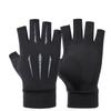 Солнцезащитные перчатки для вождения, рыбалки, с двумя открытыми пальцами, из ледяного шелка, противоскользящие, дышащие, для фитнеса, велоспорта, быстросохнущие