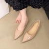 Fashion Inner Heightened Single Shoes Women's Summer New Pointed Toe Patent Leather Cover Foot Soft Sole Non-slip Flat Shoes