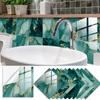 10pcs Green Marble Tiles Sticker Kitchen Wardrobe Bathroom Home Decor Self-adhesive Crystal Hard Film Art Wall Decals