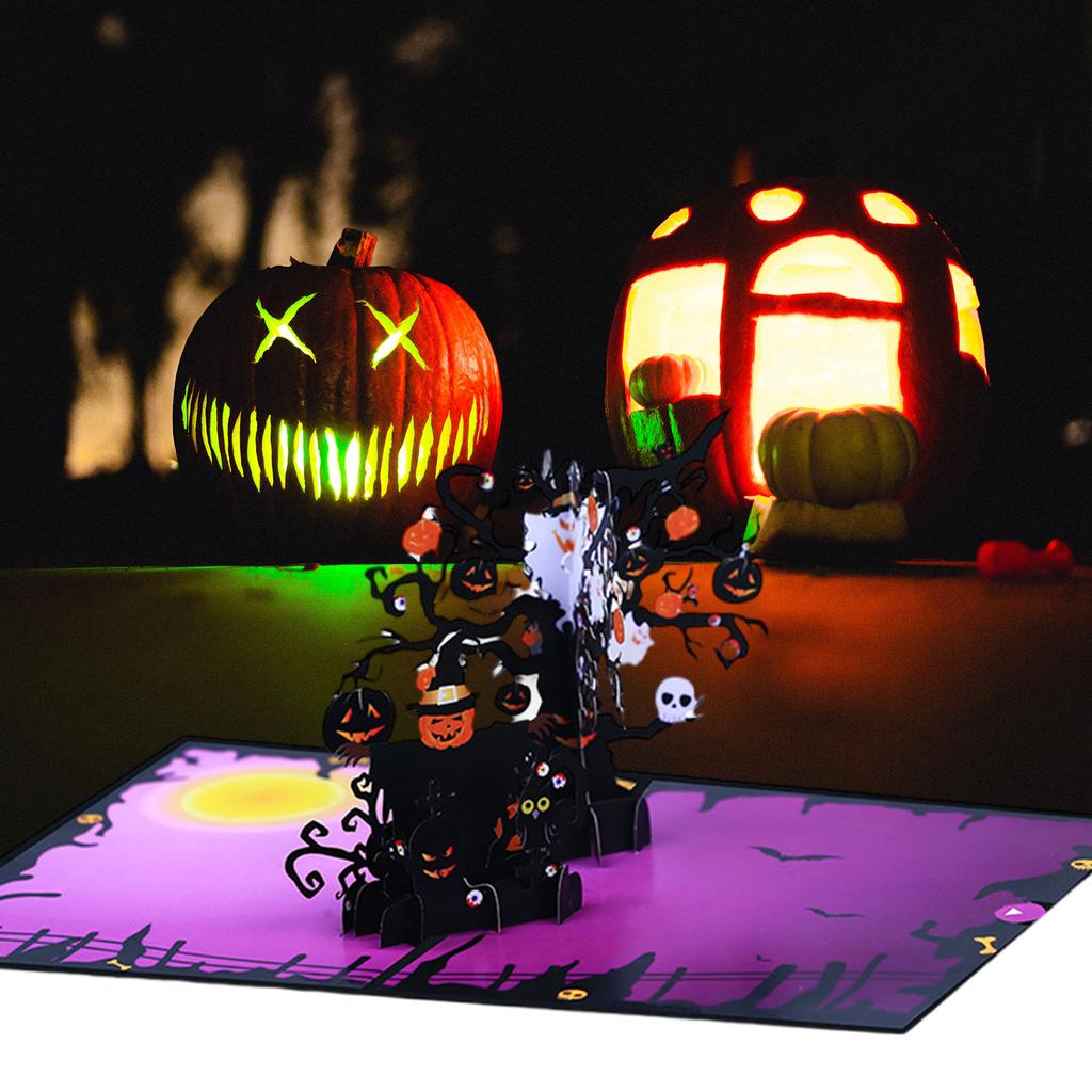 3D Pop Up Поздравительная открытка на Хэллоуин Нежная 3D Тыквенная пугало Поздравительная открытка на Хэллоуин для сезонной вечеринки