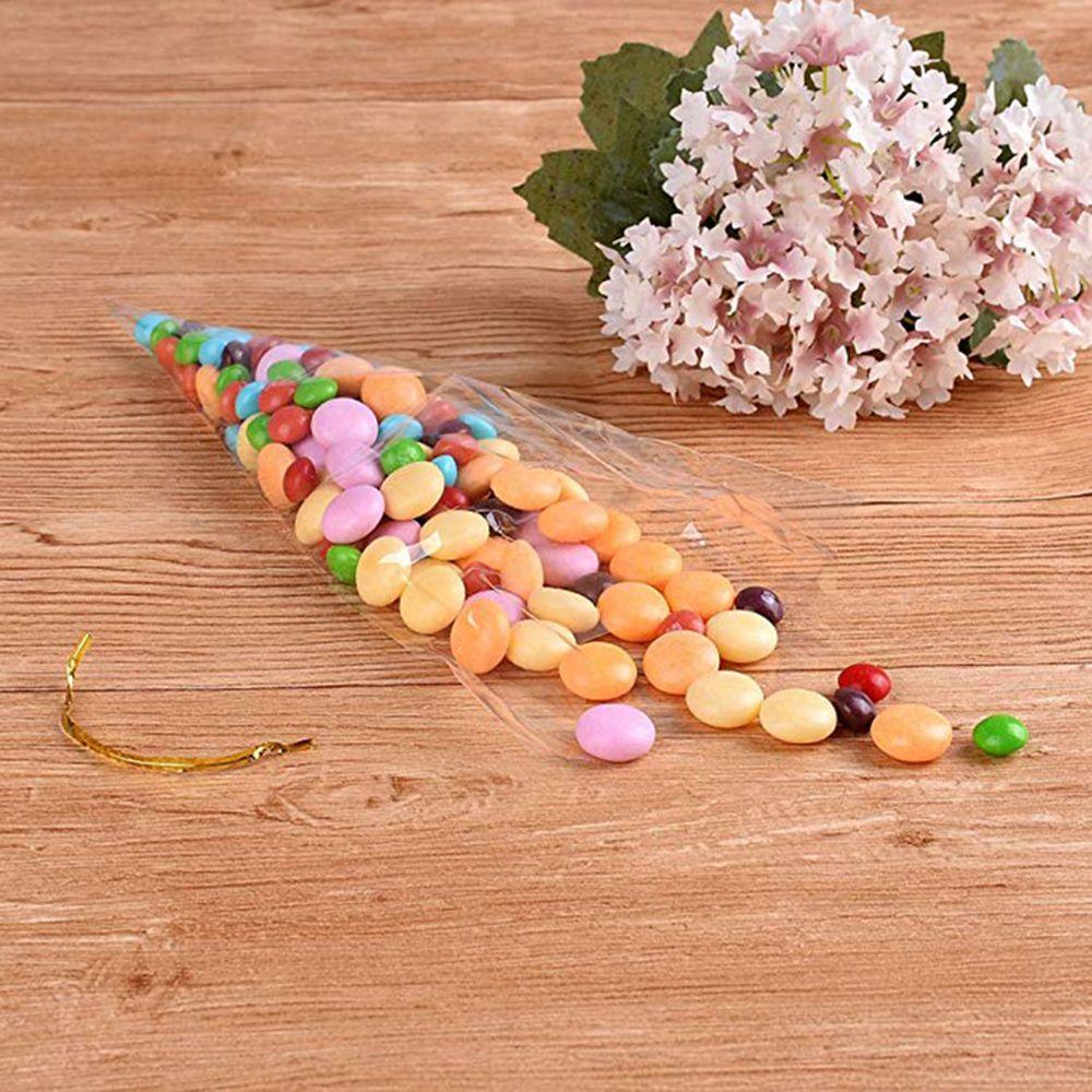 Jewelry Wedding Supplies Seal Cone Pouch Snack Pocket Plastic Candy Bag Transparent Package