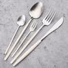 Silver Cutlery Set Dinnerware Knife Cake Fork Tea Spoon Flatware Chopsticks Kitchen Tableware Silverware