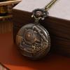 2pcs/set,Men's Pocket Watches, Retro Steam Locomotive Pattern Design Quartz Mens Pocket Watch with Necklace,Father's Day Gift, Ideal Choice for Gifts.