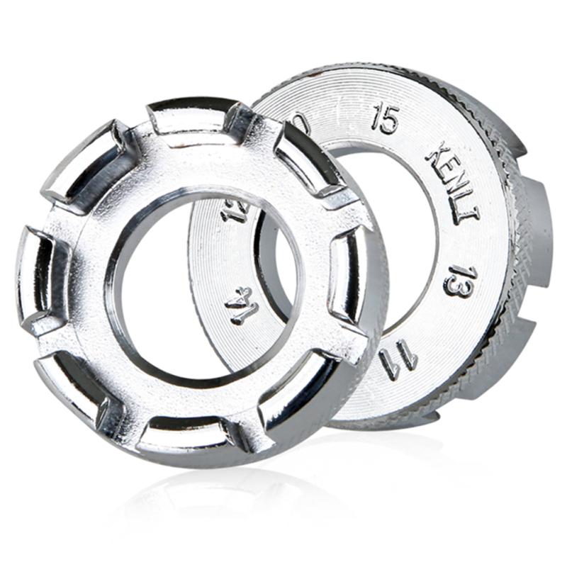 Bicycle Repair Tools Mini Round Forged Steel Spoke Wrench Wheel Rim Spanner Silver