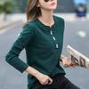 Women Cotton Tops Casual Pullovers Long Sleeve T-Shirts Spring Autumn Large Size Slim Bottoming Shirts