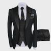 Elephant Lapel Slim Fit Men's Wedding Suit Three-Piece Set