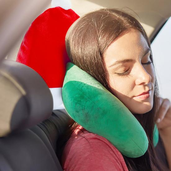 Christmas Car Headrest Cover Multipurpose Auto Beautification Decorative Backrest Chair Decoration Party Prop Decorate Car Contrast Colors Triangle