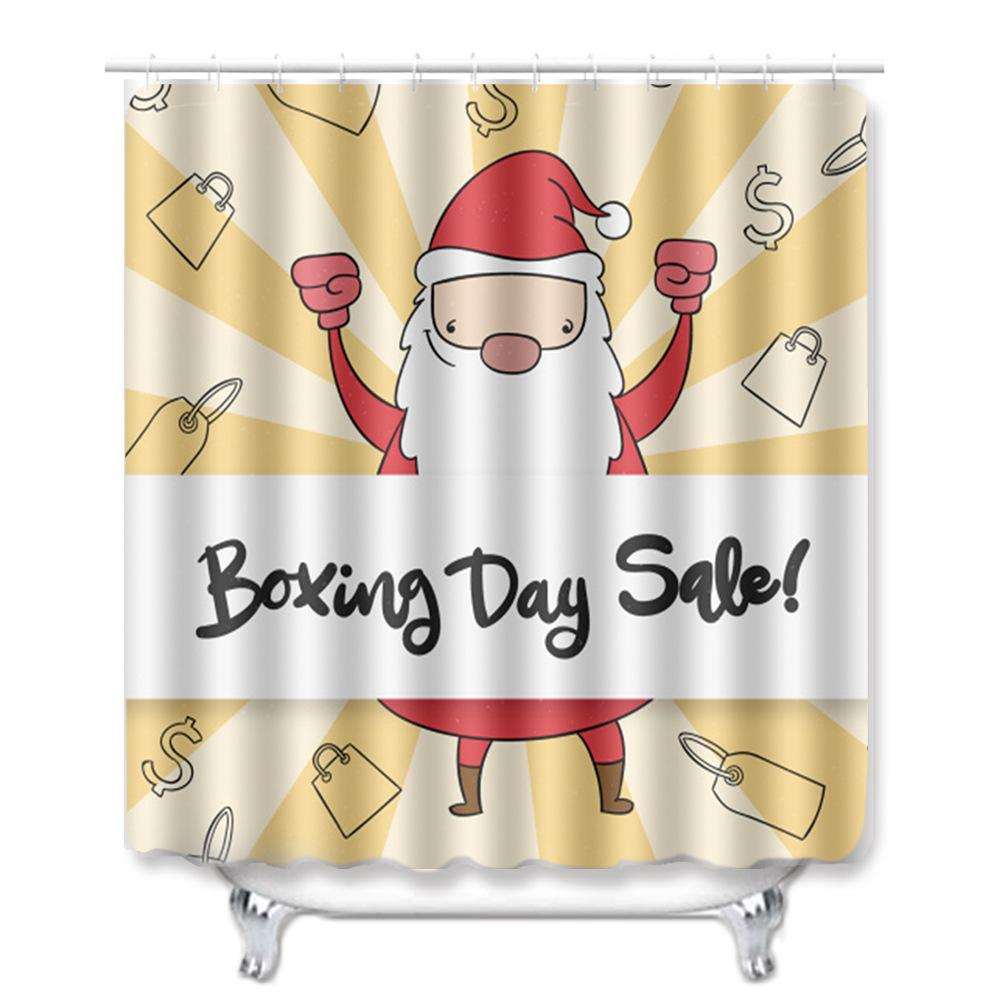 3D Printed Christmas Waterproof Shower Curtain Toilet Four-Piece Combination Set Household Doormat Floor Mat Carpet