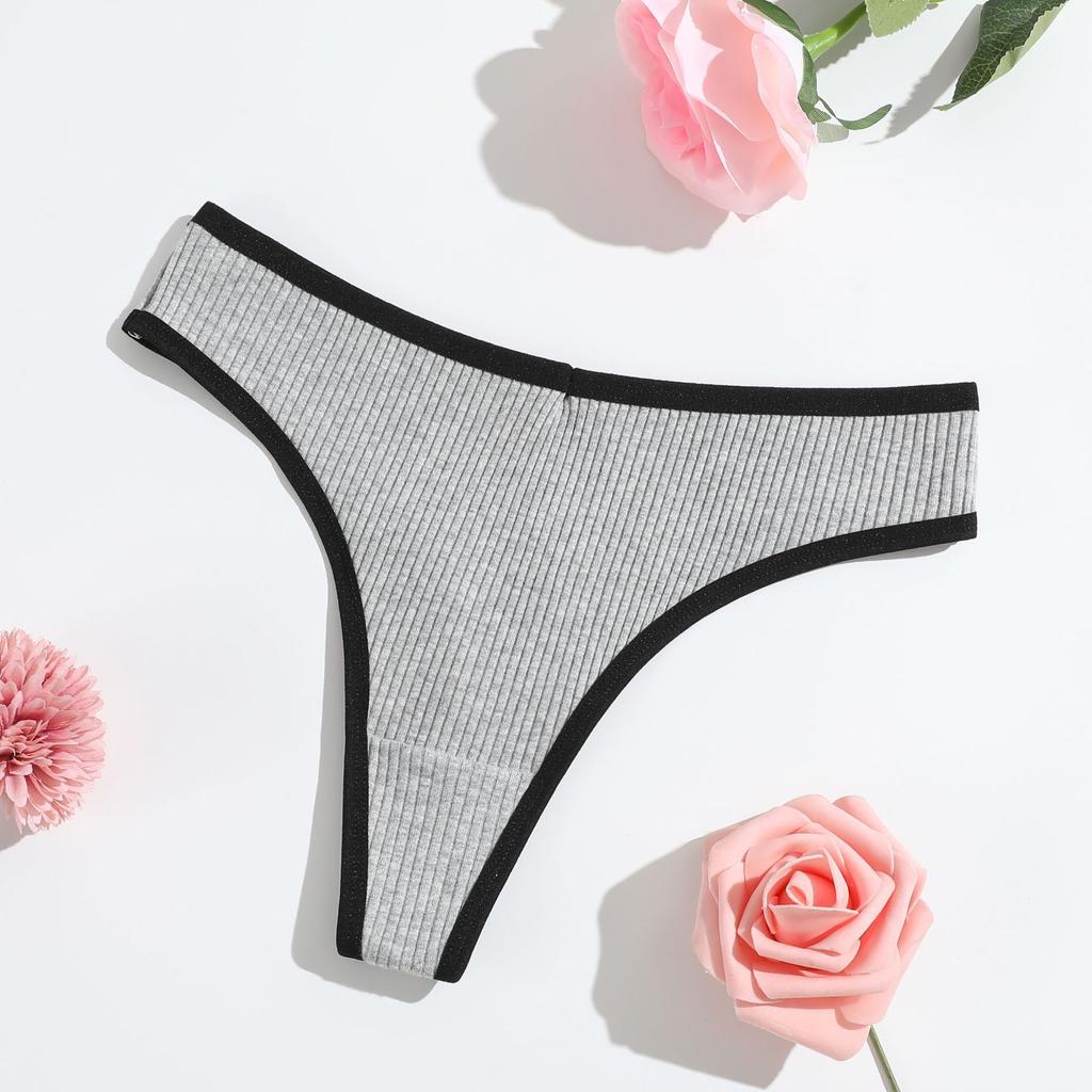 Thong Panties Girls Hip Lift Abdomen Threaded Thong Women'S Low Waist Breathable Pure Cotton T-Pants