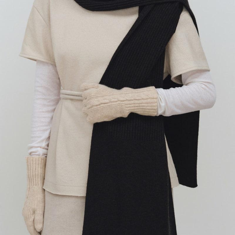 MOHAN TFW ШЕРСТЯНЫЕ ПЕРЧАТКИ С КАБЕЛЬНЫМ УЗОРОМ_3 ЦВЕТА