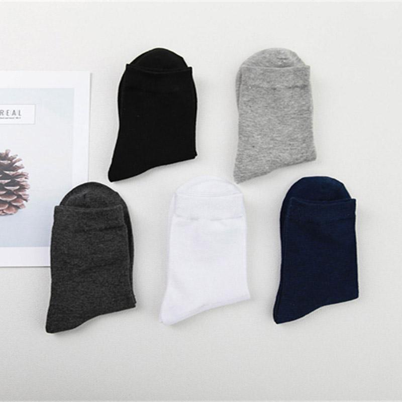 1/5 пар мужских деловых хлопковых носков средней длины, черные, белые, мужские, дышащие, для всех сезонов, большого размера