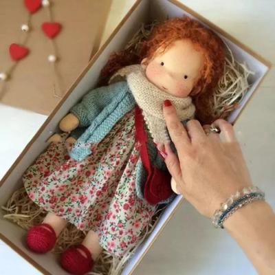 Вальдорфская кукла ручной работы 12 дюймов Мягкие вязаные куклы Милые девочки плюшевые игрушки