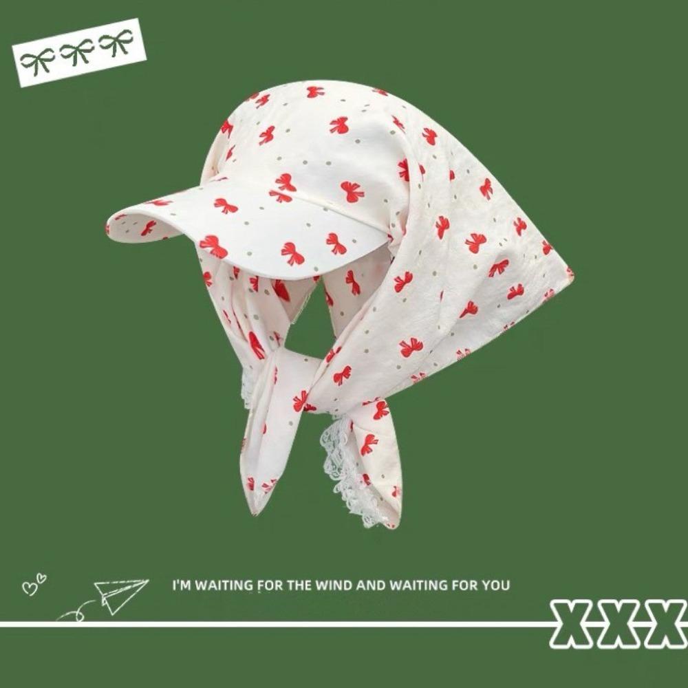 French Pastoral Style Sun Hats Sweet Lace Baseball Cap New Headscarf Caps  Summer