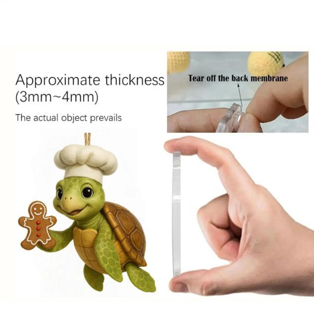 Christmas Sea Turtle Advent Calendar 24 Days 2D Acrylic Ornament Countdown Calendar for Home Car Decor Adults Kids Party Favors