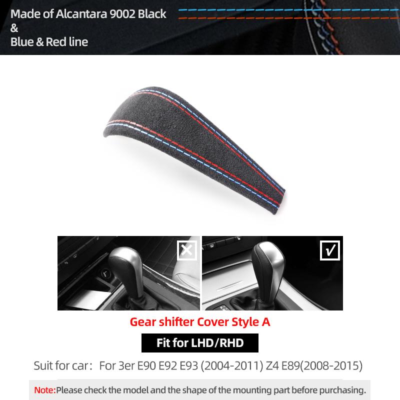 Для BMW E60 E90 E87 E92 E91 E61 Z4 E93 E83 X1 X3 X5 Из Алькантары Обтяжка Чехла Ручки Переключения Передач Отделка Аксессуары для Интерьера Автомобиля