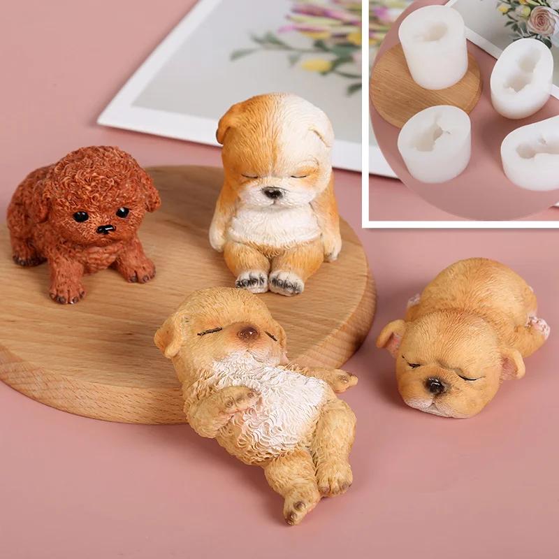 Главная Настольная машина для перевозки животных, модель украшения, мультяшный щенок, силиконовая форма, сделай сам, форма для шоколадного печенья