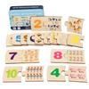 Wooden Number Matching Puzze Toys Montessori Early Education Digital Pattern Thicken Blocks Game for Baby Festival Gift Toy