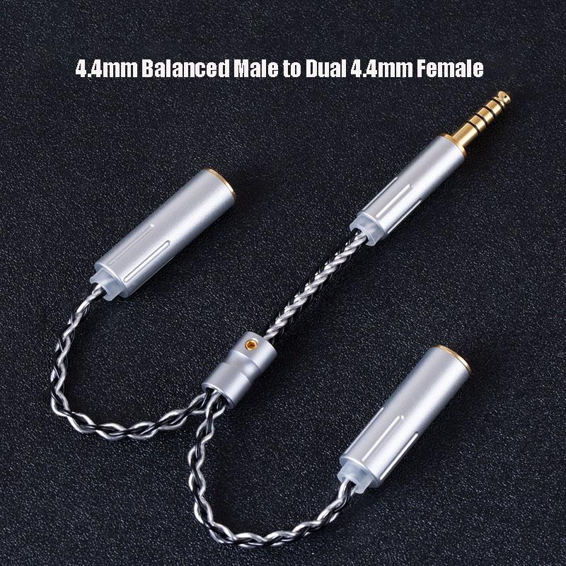 HiFi Audiophile Audio Splitter Cable 4.4mm Balanced Male to Dual 4.4mm Female 3.5mm Male to Dual 3.5mm Female Headphone SharingGood product