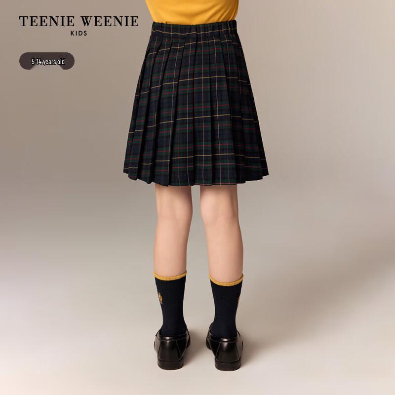 Teenie Weenie Детская осенне-зимняя клетчатая плиссированная юбка для девочек