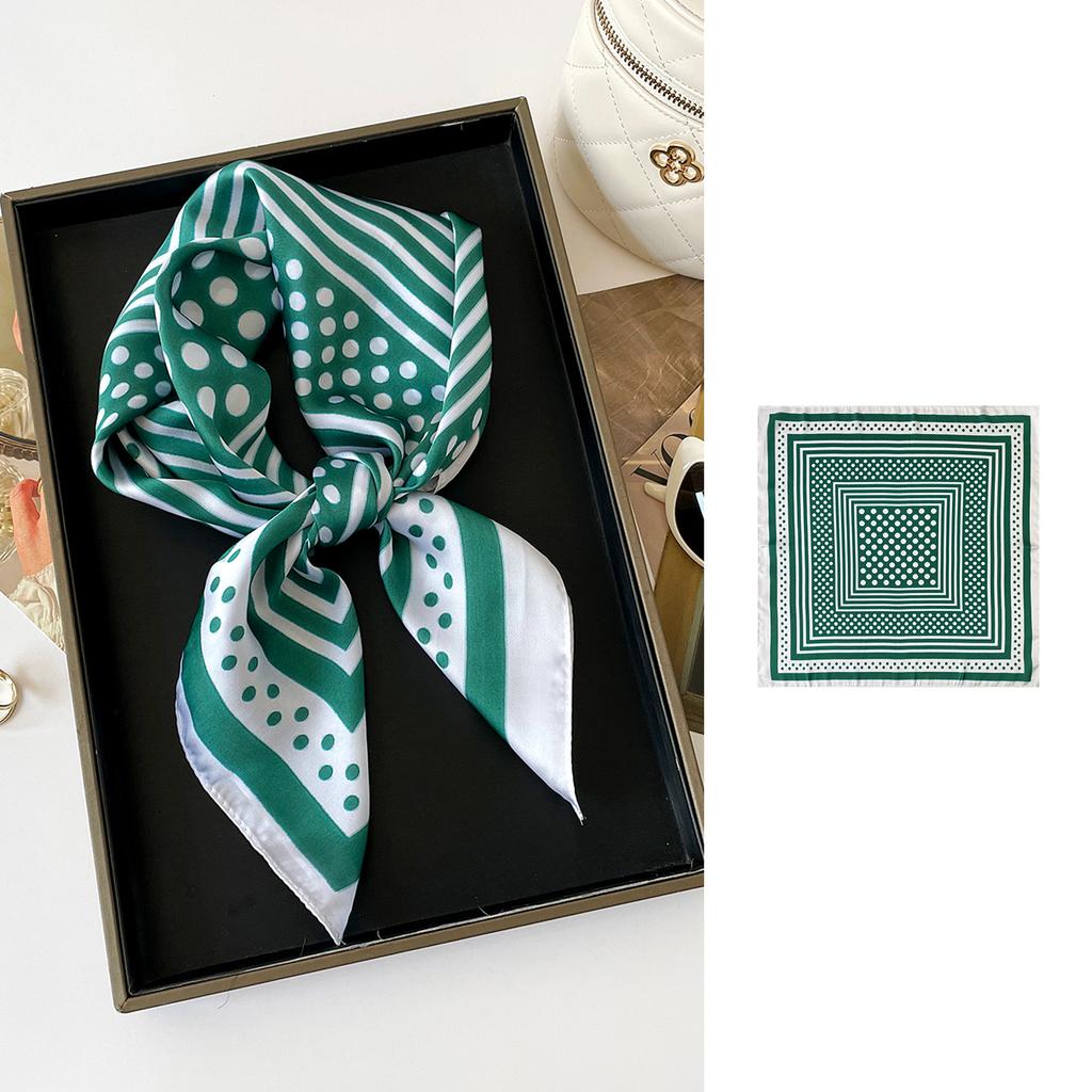 Polka Dot Simple Printing Square Scarf Simulation Silk Thin Silk Scarf Women'S Scarf