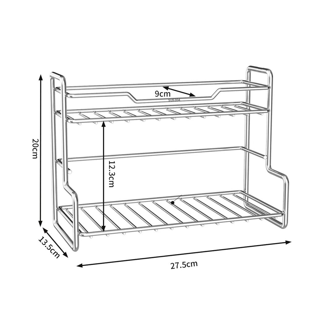 Stainless Steel Storage Shelves, Tabletop Storage Shelves, Stackable Condiment Storage Shelves In The Kitchen Bathroom