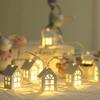 Warm White Wooden House Light Strings Waterproof Wood House LED String  Window Display