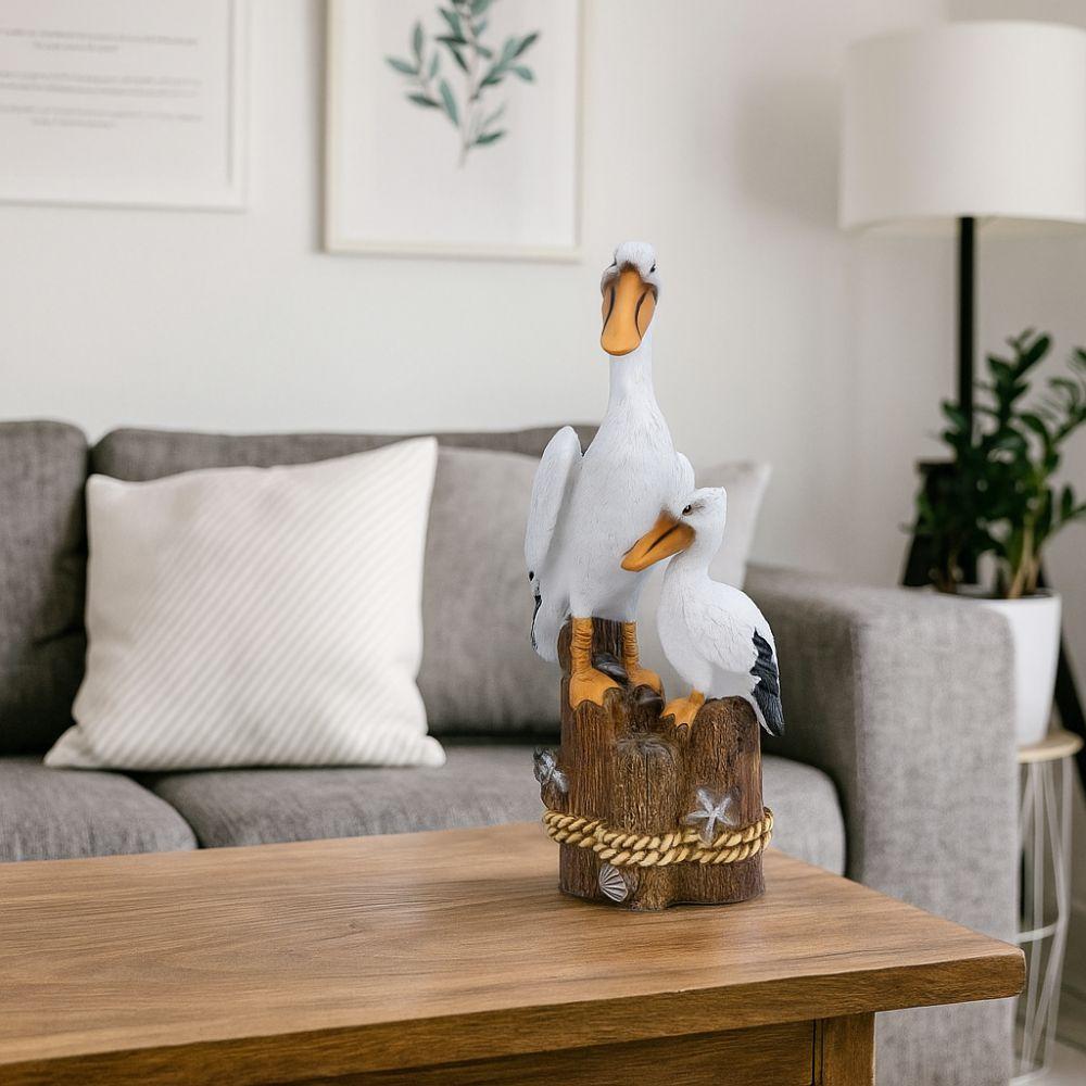 Waterproof Resin Seagull Figurine Handmade Small Sea Bird Statue Children's Room