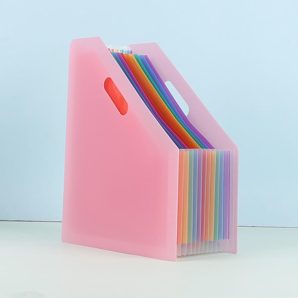 Folder A4 Expanding Organ Bag Diagonal Mouth Rainbow Color Document Holder Briefcases