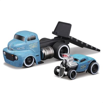 Maisto Масштабная модель Muscle Machines Мускульный Транспортер Литой Автомобиль Ford COE 1932 Ford 3W Coupe Светло-синий 1/64 (1950 / - 11533)
