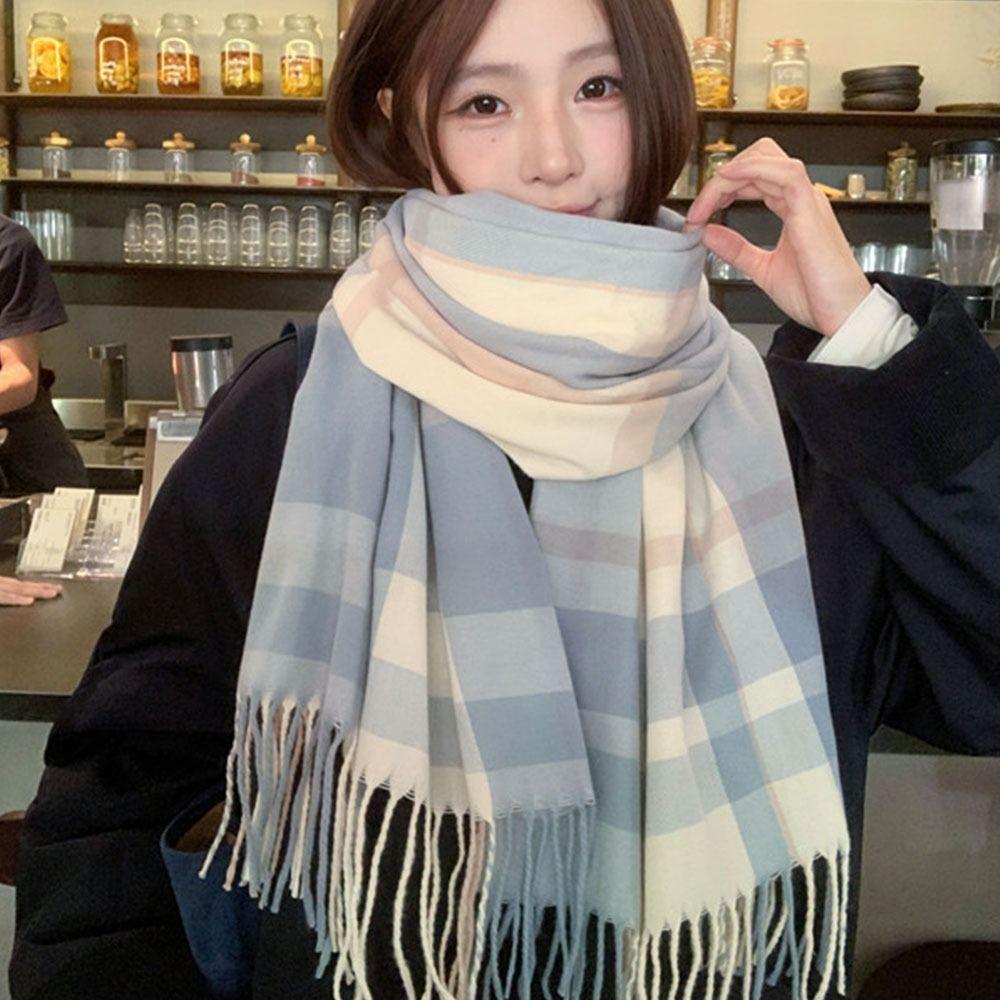 Woolen Imitation Cashmere Scarf Soft Neck Warmer Fashion Winter Scarf  Women Men