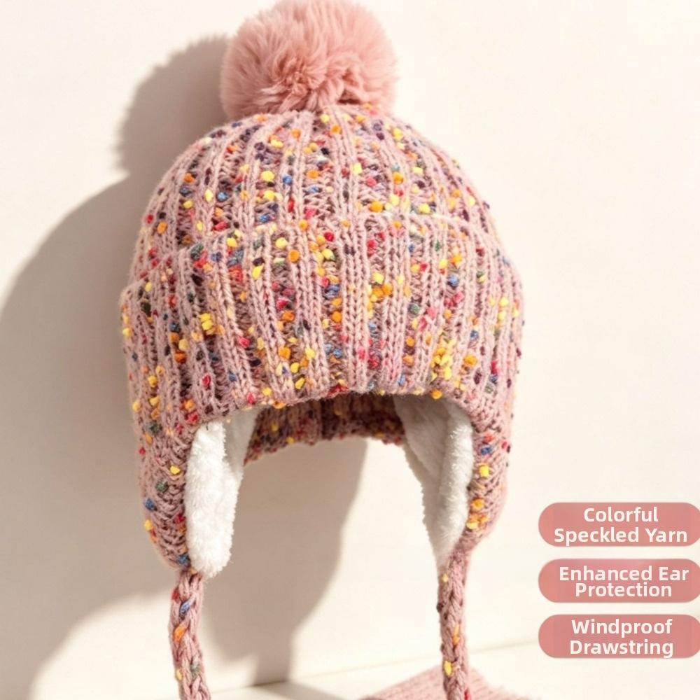 Coldproof Knitted Cycling Hat Windproof Cold Proof Hat Sweet Winter Knit Cap for Winter Sports