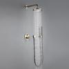Brushed Gold Shower System Set Shower Mixer 8-12 Inch Rainfall Wall Mounted Hot And Cold Diverter Ways Bathroom Tap