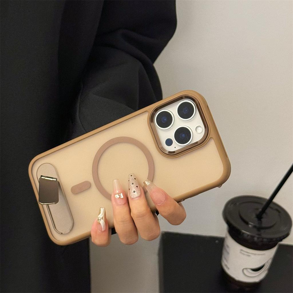 Magnetic Invisible Stand Phone Case Suitable for IPhone16 Shell, 15promax Protective Case and Apple 14 Simple Case
