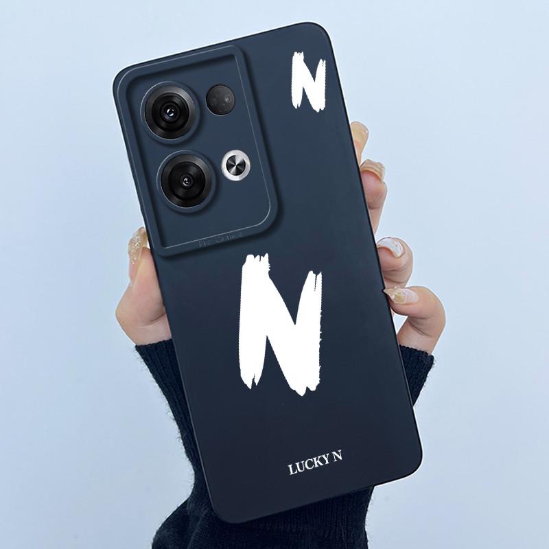Для OPPO Reno 8 Pro 5G Reno8 Reno8 Pro Plus Ударопрочный Чехол для Телефона Счастливая Первая Буква Чехол Силиконовый Мягкий Матовый Задняя Крышка