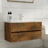 VidaXL Vanity Unit Smoked Oak 90x38.5x45 Cm Engineered Wood 815654