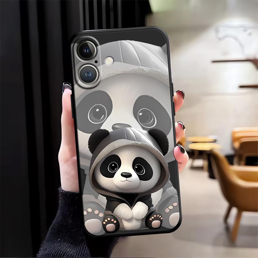 Чехол для телефона Funda для Apple iPhone 17 Pro Max 16 11 12 Air 15 Pro 7 8 13 14 XR XS MAX Милый панда