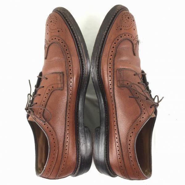 1970s-80s FLORSHEIM Kenmoor Wingtip Shoes Brown size 9.5E Vintage Men's(USED)