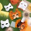 DIY Blank Masks Kit Half Face Hand Drawn Animal Cat Fox Mask DIY Handmade Graffiti Half Face Mask Party Halloween Christmas Gift