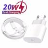 20W PD Charger For iPhone 15 12 14 16 Pro Max USB C Fast Charger For iPhone 16 Plus XR X XS MAX iPad AirPods Fast Charging Cable
