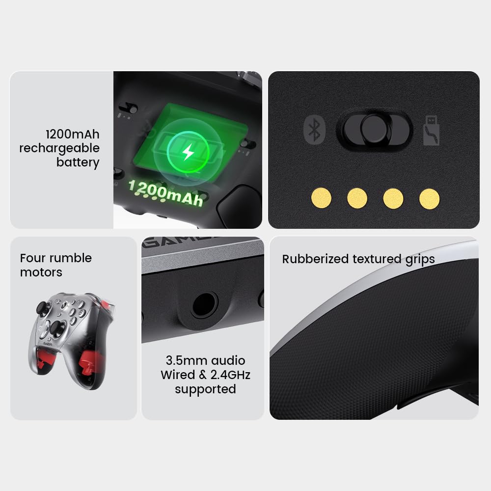 GameSir Игровой контроллер G7 Pro для беспроводного и проводного подключения 5 миллионов нажатий переключатель TMR переключаемый триггер 1200 мАч 1000 Гц частота опроса зарядная подставка макро-кнопки на задней панели металлический