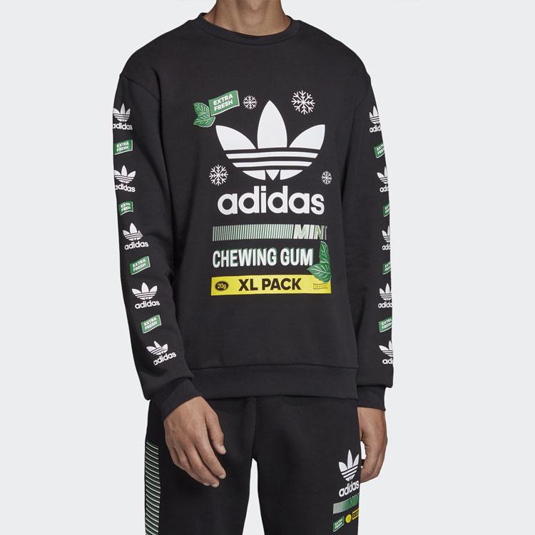 Adidas Оригинальный пуловер со снежинкой и круглым вырезом, мужские топы, черный FP7705