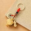 Copper Chinese Style Lucky Pendant Brass Coins Car Key Ring  Backpack Decoration
