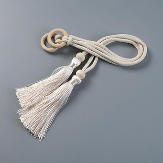 Ремень для штор из натурального дерева с кисточкой и кольцом-кисточкой Декоративные держатели для штор в гостиную Домашний декор