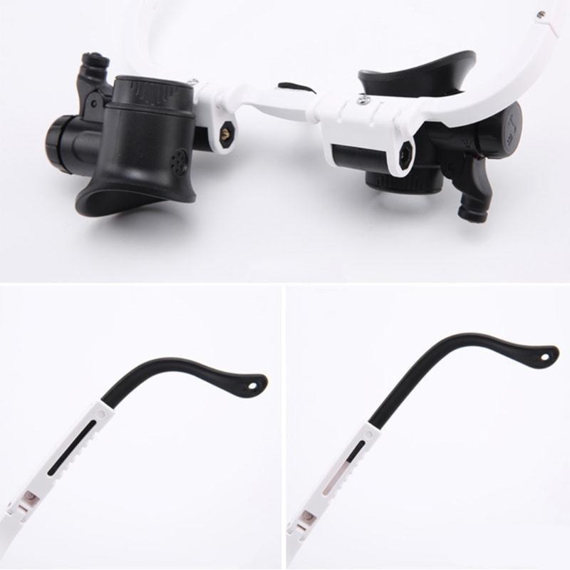 Glasses Magnifier 8X15x23x Head-Wearing Glass with LED Light Headband Lens for Reading Glasses